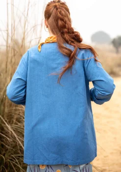 Best Gudrun Sjödén Jacke aus Leinen/Bio-Baumwolle leinenblau