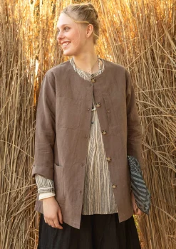 Clearance Gudrun Sjödén Jacke aus Leinen/Bio-Baumwolle leinenblau