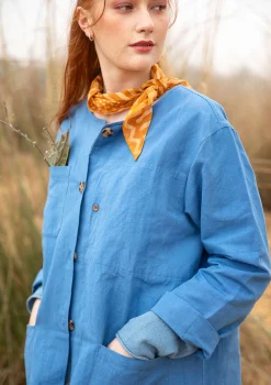 Fashion Gudrun Sjödén Jacke aus Leinen/Bio-Baumwolle leinenblau