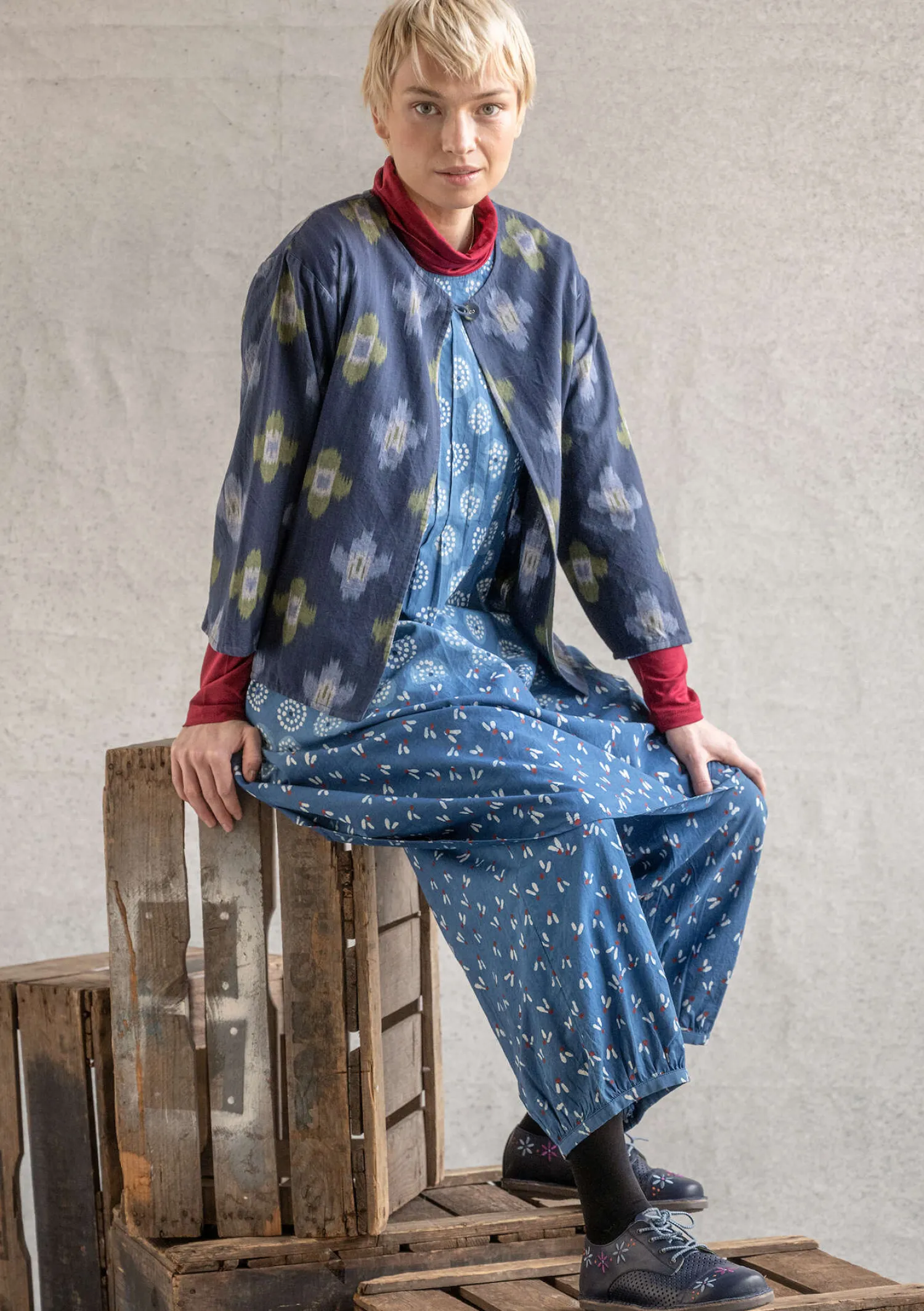 Flash Sale Gudrun Sjödén Jäckchen „Harda“ aus Baumwollgewebe tinte