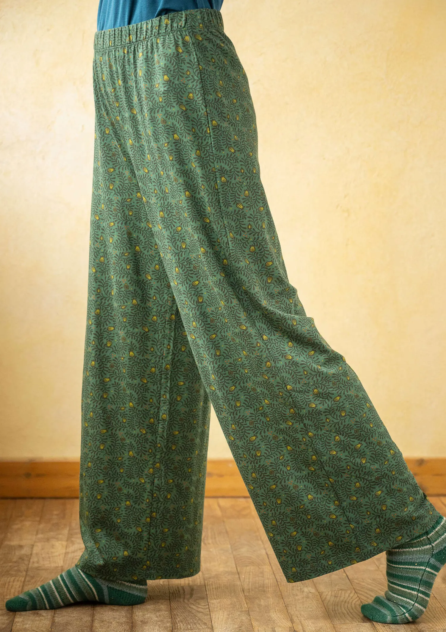 Cheap Gudrun Sjödén Jerseyhose „Aurora“ aus Bio-Baumwolle/Modal/Elasthan pfauengrün