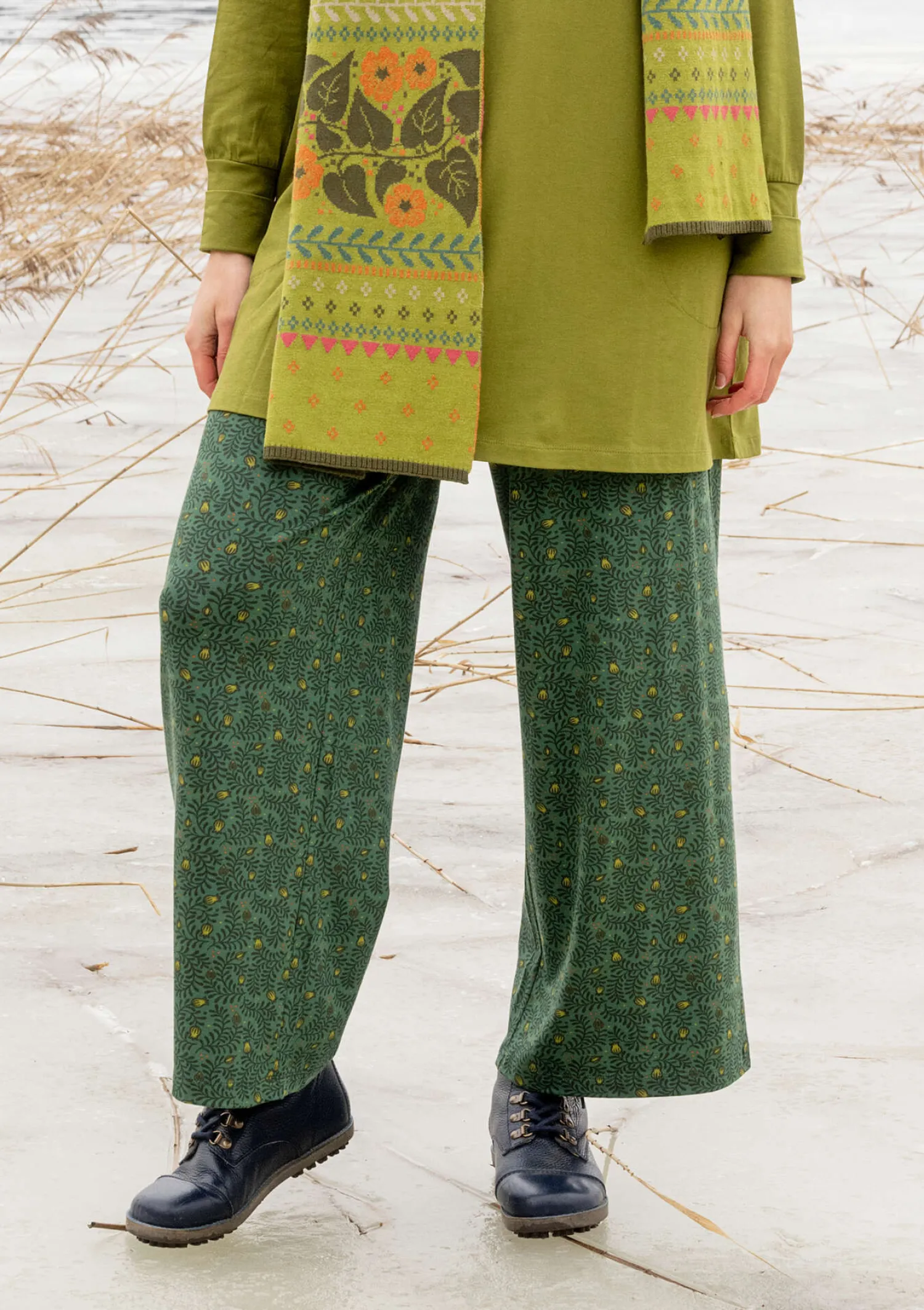 New Gudrun Sjödén Jerseyhose „Aurora“ aus Bio-Baumwolle/Modal/Elasthan pfauengrün