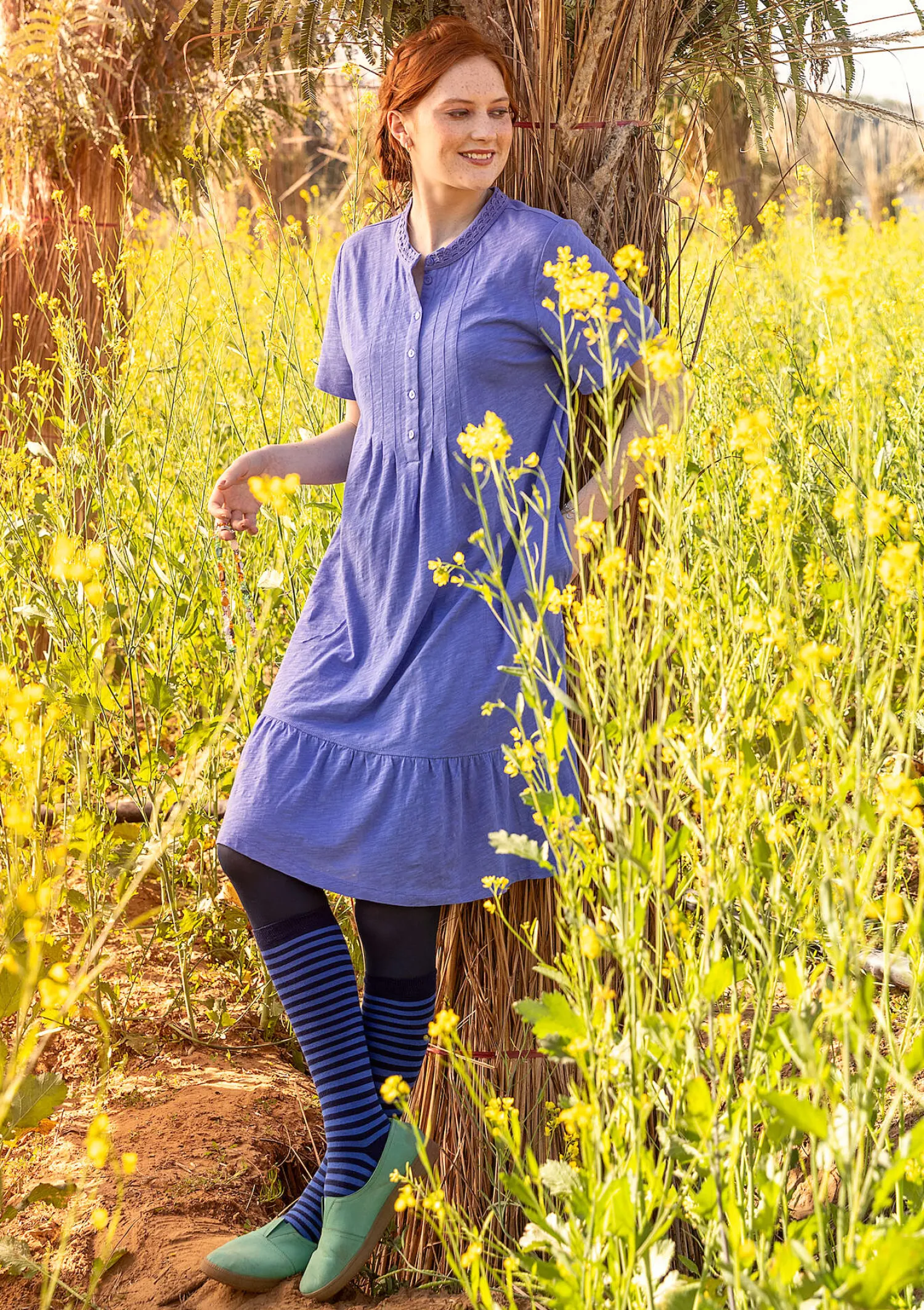 Fashion Gudrun Sjödén Jerseykleid aus Bio-Baumwolle bernstein