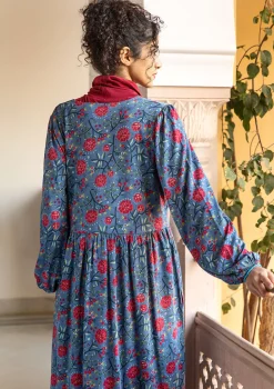 Sale Gudrun Sjödén Jerseykleid „Nyponros“ aus Bio-Baumwolle/Modal indigo