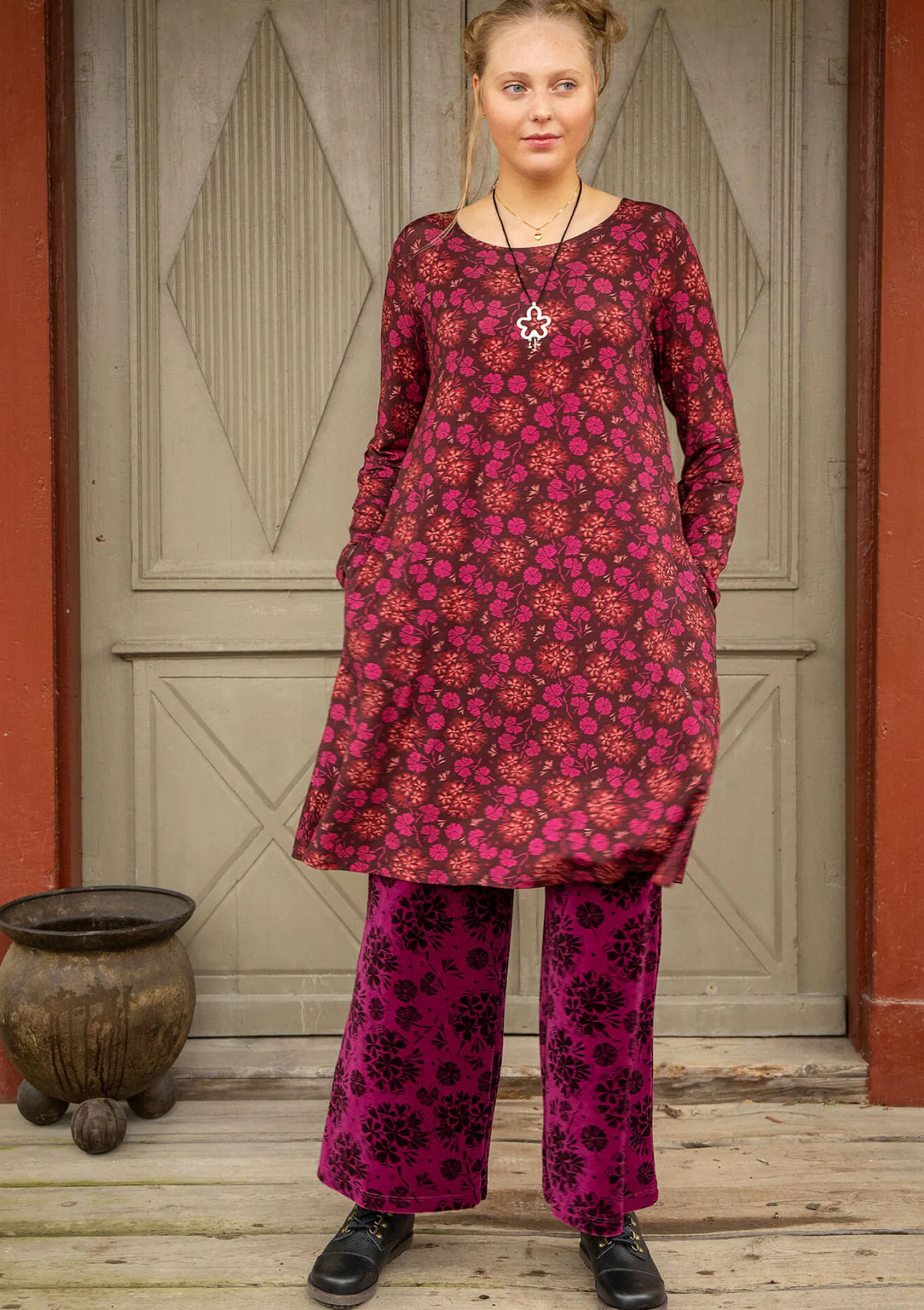 Shop Gudrun Sjödén Jerseykleid „Pelargon“ aus Lyocell/Elasthan pinie