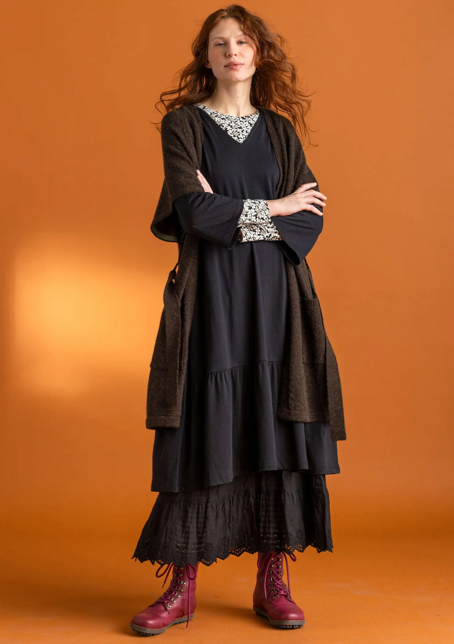 Cheap Gudrun Sjödén Jerseykleid „Tyra“ aus Bio-Baumwolle/Modal dunkelindigo-gemustert