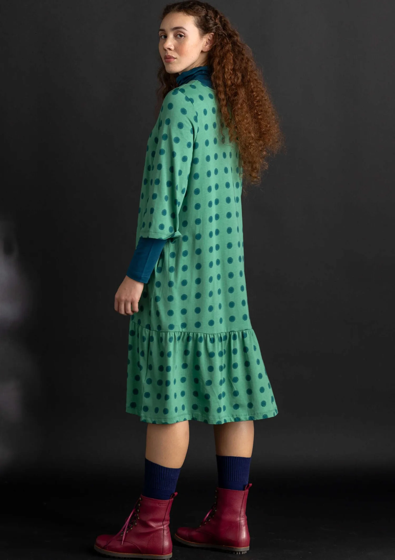 Clearance Gudrun Sjödén Jerseykleid „Tyra“ aus Bio-Baumwolle/Modal dunkelpetrol