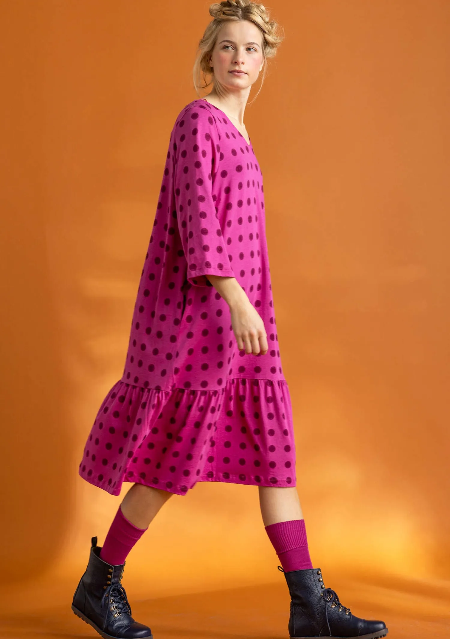Sale Gudrun Sjödén Jerseykleid „Tyra“ aus Bio-Baumwolle/Modal malachit-gemustert