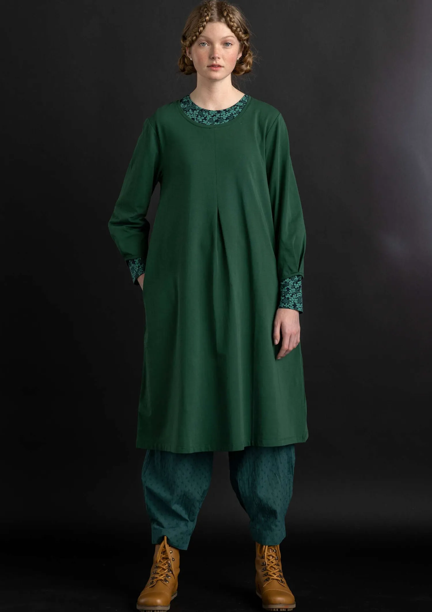 Best Gudrun Sjödén Jerseykleid „Ylva“ aus Bio-Baumwolle/Elasthan dunkelgrün