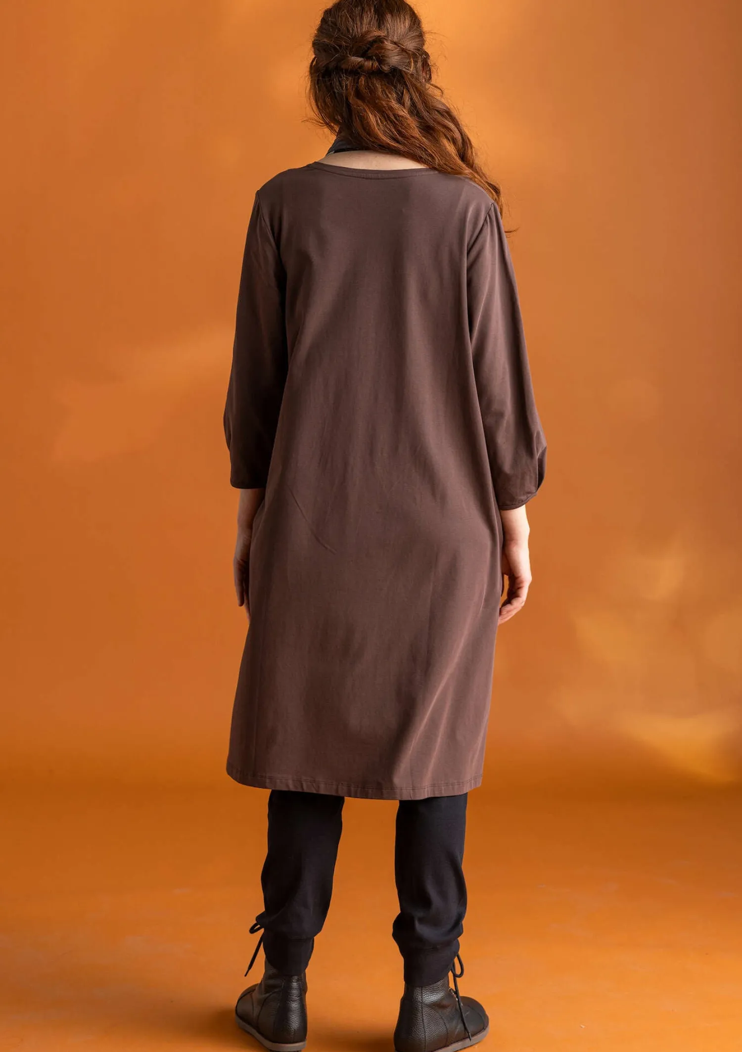 Cheap Gudrun Sjödén Jerseykleid „Ylva“ aus Bio-Baumwolle/Elasthan röstkaffee