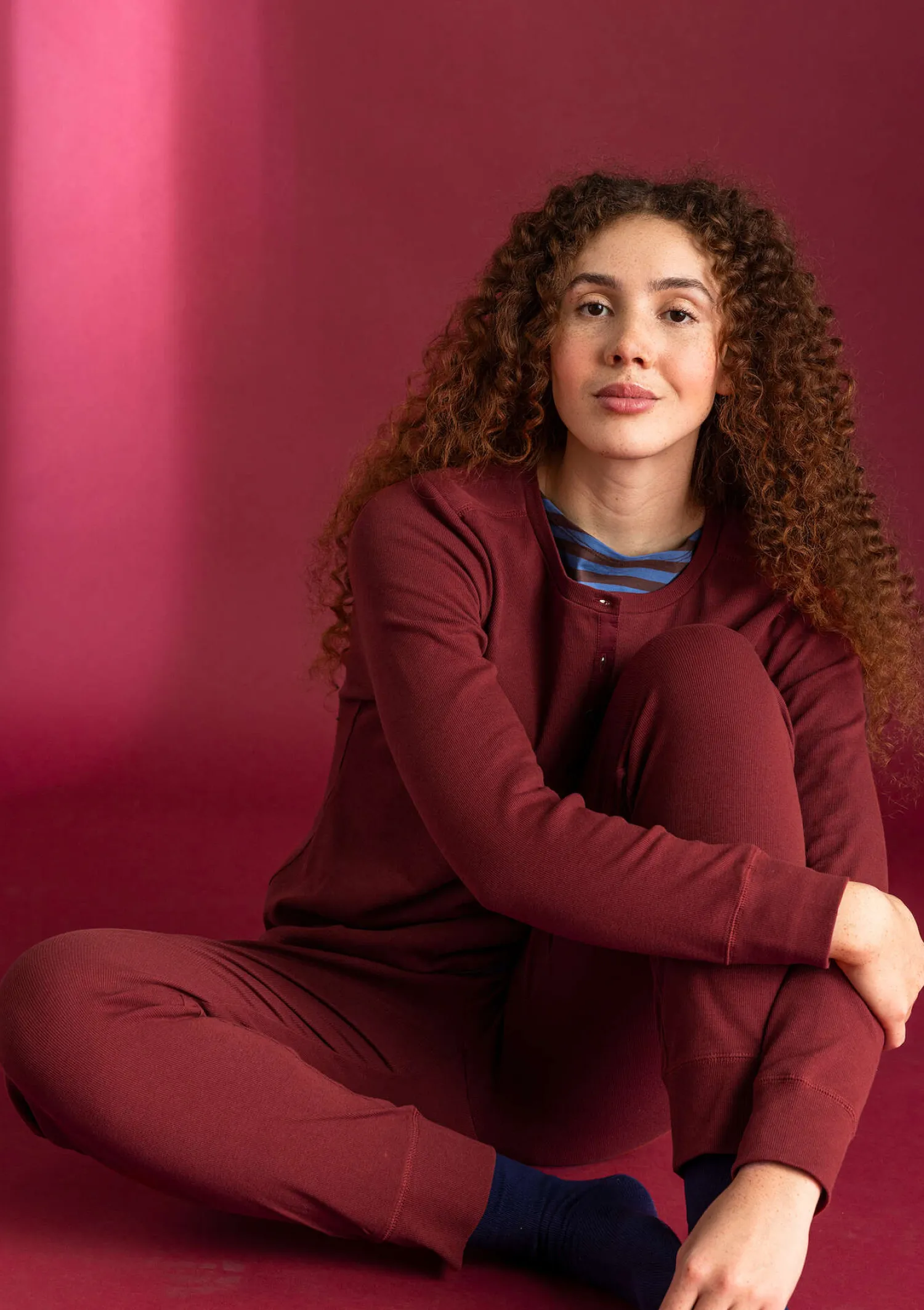 Shop Gudrun Sjödén Jerseyleggings aus Bio-Baumwollripp schwarz