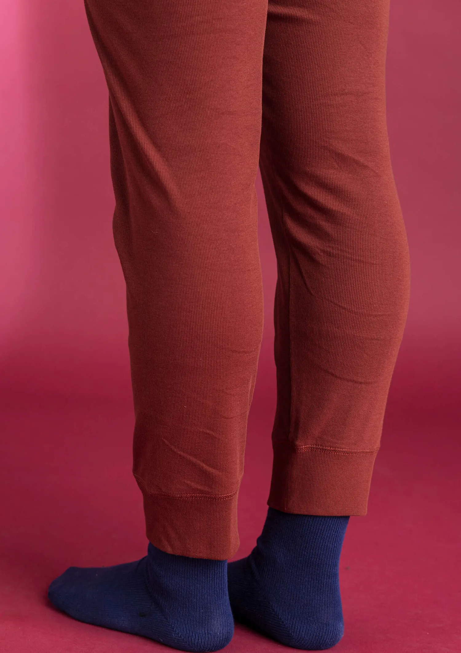 Best Gudrun Sjödén Jerseyleggings aus Bio-Baumwollripp indigoblau