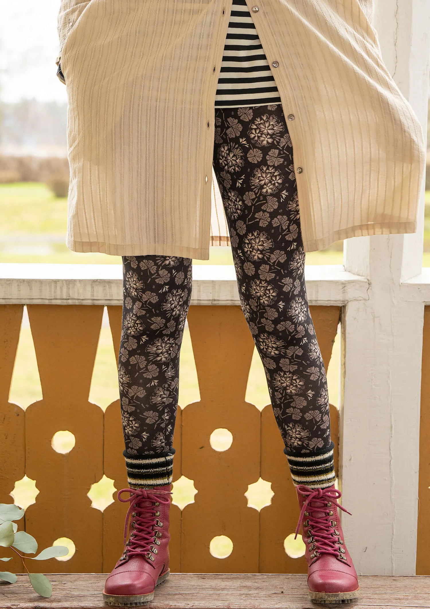 New Gudrun Sjödén Jerseyleggings „Pelargon“ aus Lyocell/Elasthan schwarz