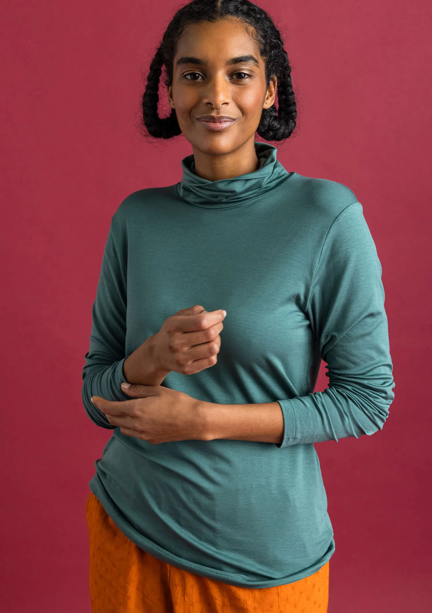 Outlet Gudrun Sjödén Jersey-Rollkragenshirt aus Lyocell/Elasthan veilchen