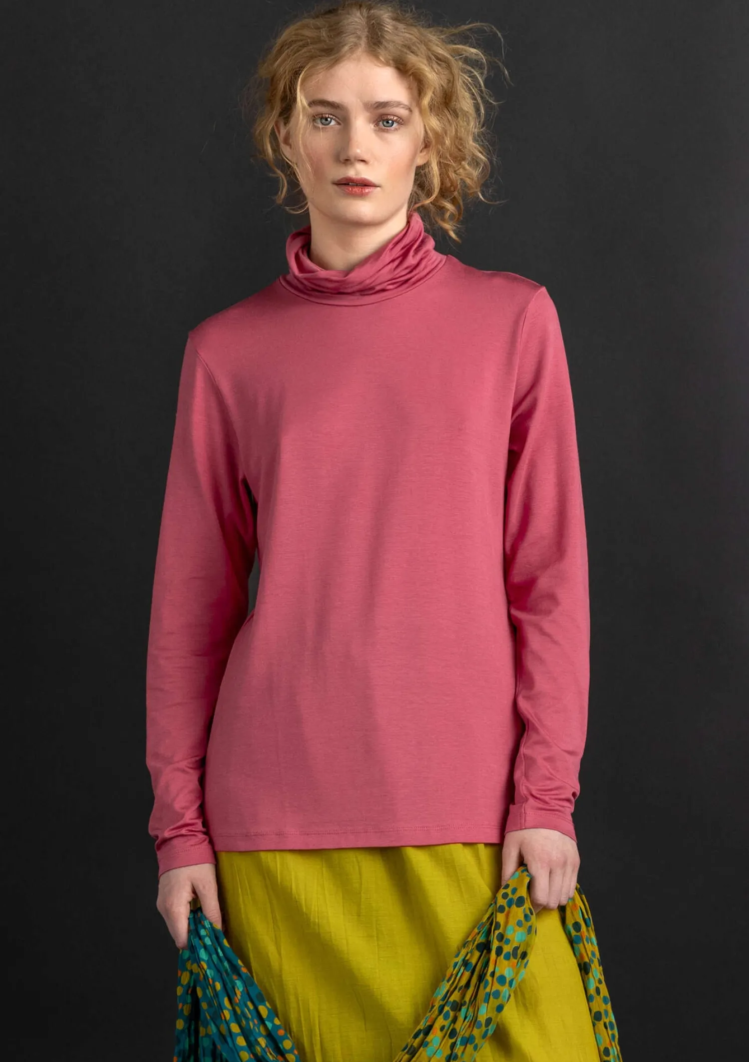 Flash Sale Gudrun Sjödén Jersey-Rollkragenshirt aus Lyocell/Elasthan koralle