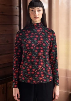 Best Sale Gudrun Sjödén Jersey-Rollkragenshirt „Dagny“ aus Lyocell/Elasthan mohn