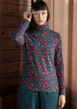Hot Gudrun Sjödén Jersey-Rollkragenshirt „Dagny“ aus Lyocell/Elasthan indigogrün