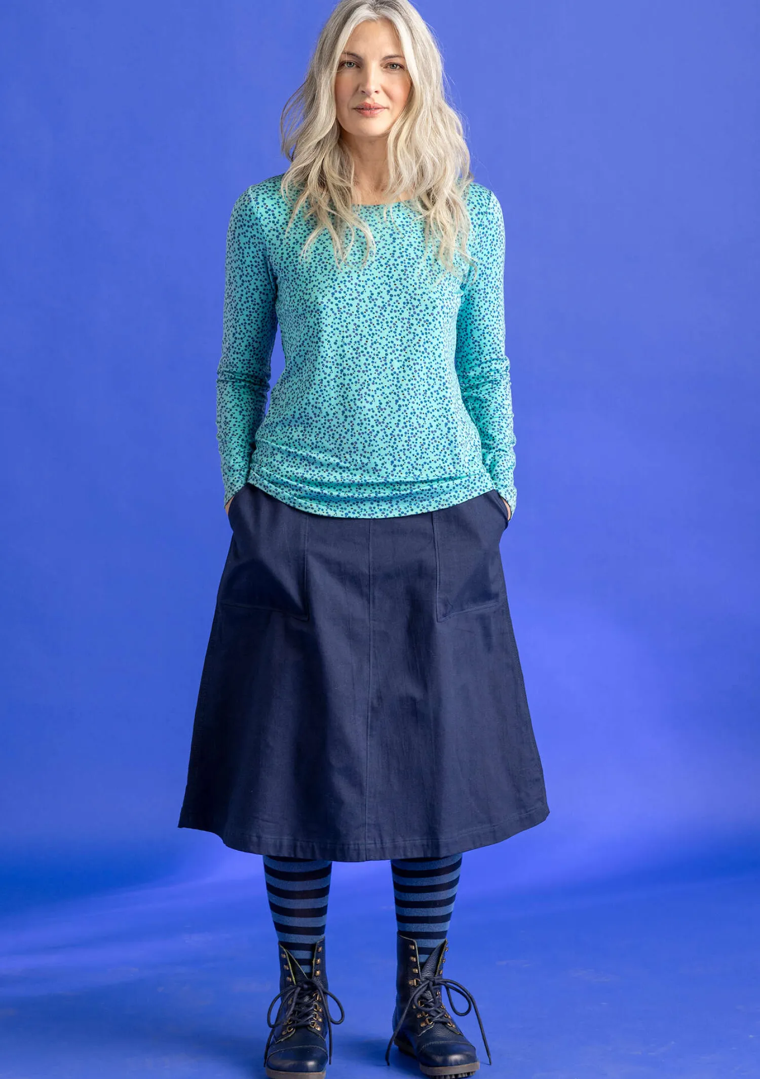 Flash Sale Gudrun Sjödén Jerseyshirt „Helga“ aus Lyocell/Elasthan koralle/gemustert