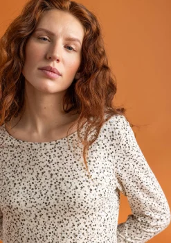 Best Sale Gudrun Sjödén Jerseyshirt „Helga“ aus Lyocell/Elasthan jade-gemustert