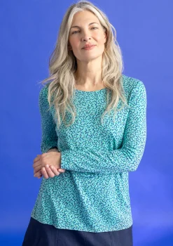 Best Gudrun Sjödén Jerseyshirt „Helga“ aus Lyocell/Elasthan feder-gemustert