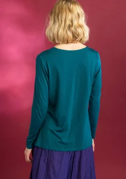 Discount Gudrun Sjödén Jerseyshirt „Helga“ aus Lyocell/Elasthan jade-gemustert