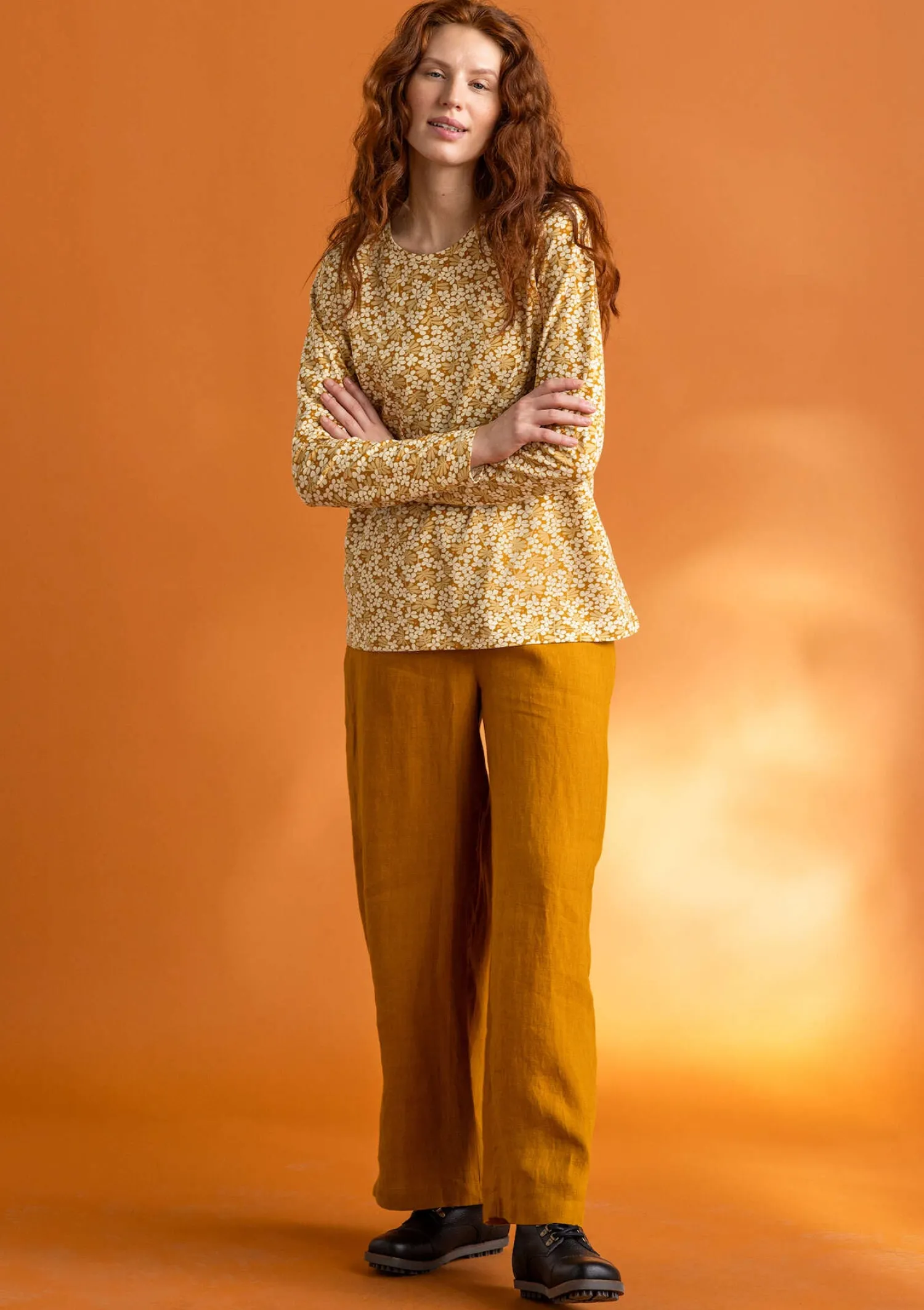 Shop Gudrun Sjödén Jerseyshirt „Ylva“ aus Bio-Baumwolle/Elasthan schwarz-gemustert