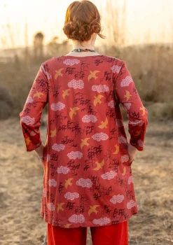 Clearance Gudrun Sjödén Jerseytunika „Flyttfågel“ aus Bio-Baumwolle kürbis