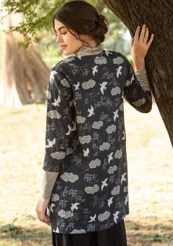 New Gudrun Sjödén Jerseytunika „Flyttfågel“ aus Bio-Baumwolle meeresgrün