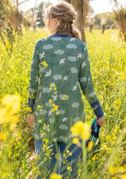 New Gudrun Sjödén Jerseytunika „Flyttfågel“ aus Bio-Baumwolle meeresgrün