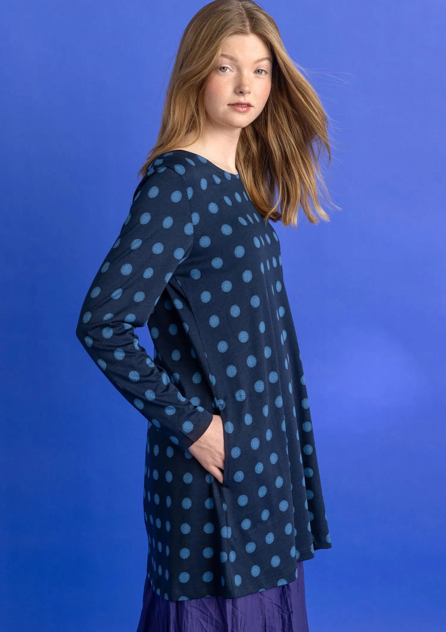 New Gudrun Sjödén Jerseytunika „Tyra“ aus Bio-Baumwolle/Modal malachit-gemustert