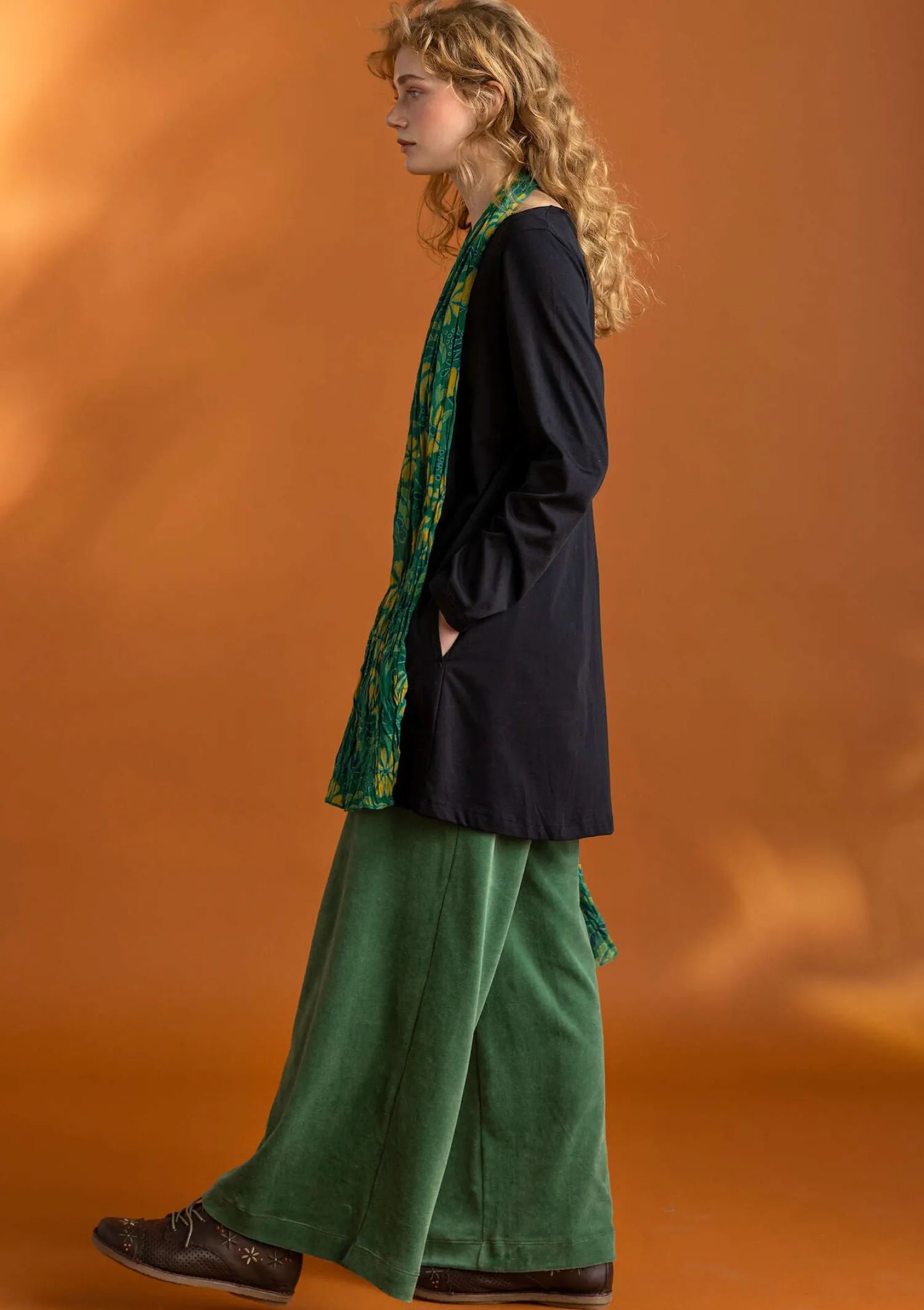 Clearance Gudrun Sjödén Jerseytunika „Tyra“ aus Bio-Baumwolle/Modal malachit-gemustert