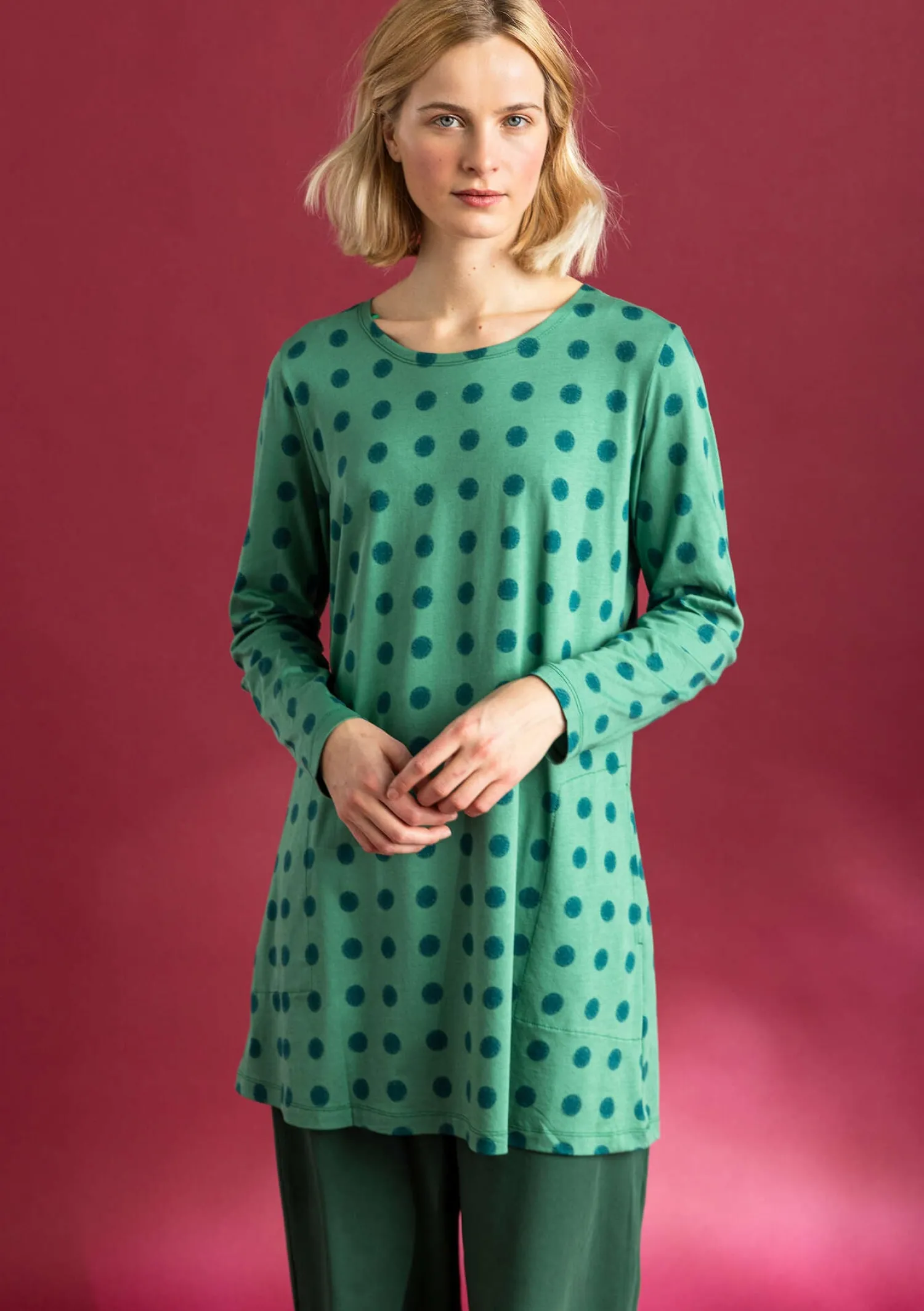 Best Sale Gudrun Sjödén Jerseytunika „Tyra“ aus Bio-Baumwolle/Modal dunkelindigo-gemustert