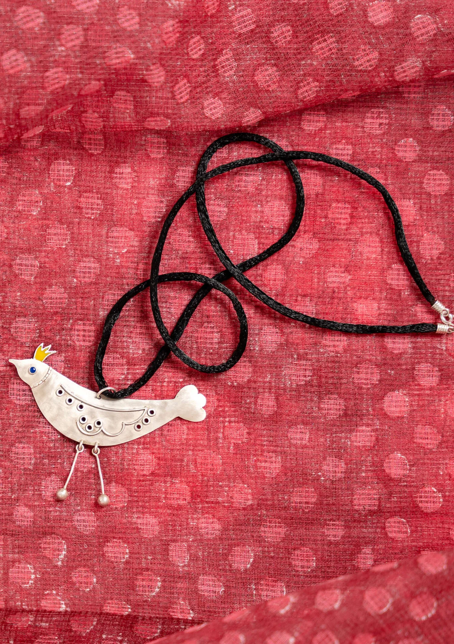 Store Gudrun Sjödén Kettenanhänger „Bird“ aus silber