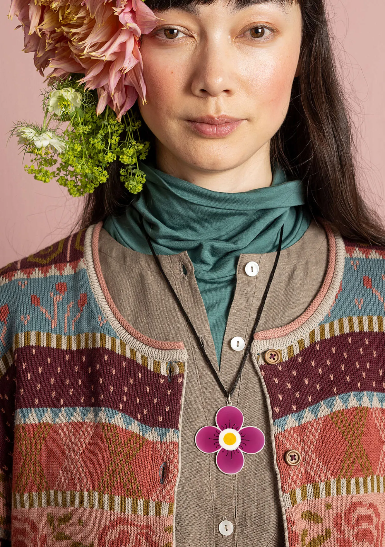 Discount Gudrun Sjödén Kettenanhänger „Ulla“ aus Silber teal