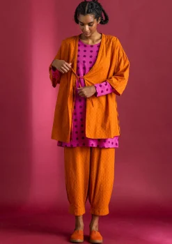 Outlet Gudrun Sjödén Kimono aus Bio-Baumwolldobby henna