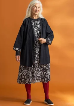 Best Gudrun Sjödén Kimono aus Bio-Baumwolldobby opalgrün