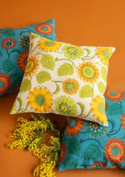 Online Gudrun Sjödén Kissenhülle „Sunflower“ aus Bio-Baumwolle/Leinen hellsand