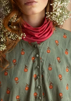 Discount Gudrun Sjödén Kleid „Asta“ aus Bio-Baumwollgewebe indigogrün