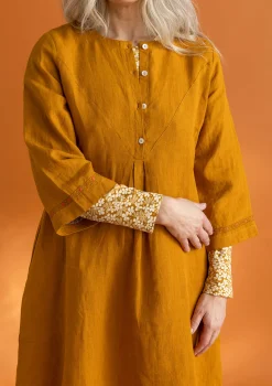 Best Gudrun Sjödén Kleid „Asta“ aus Leinengewebe hopper-gemustert