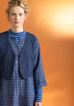 Best Gudrun Sjödén Kleid „Asta“ aus Leinengewebe hopper-gemustert