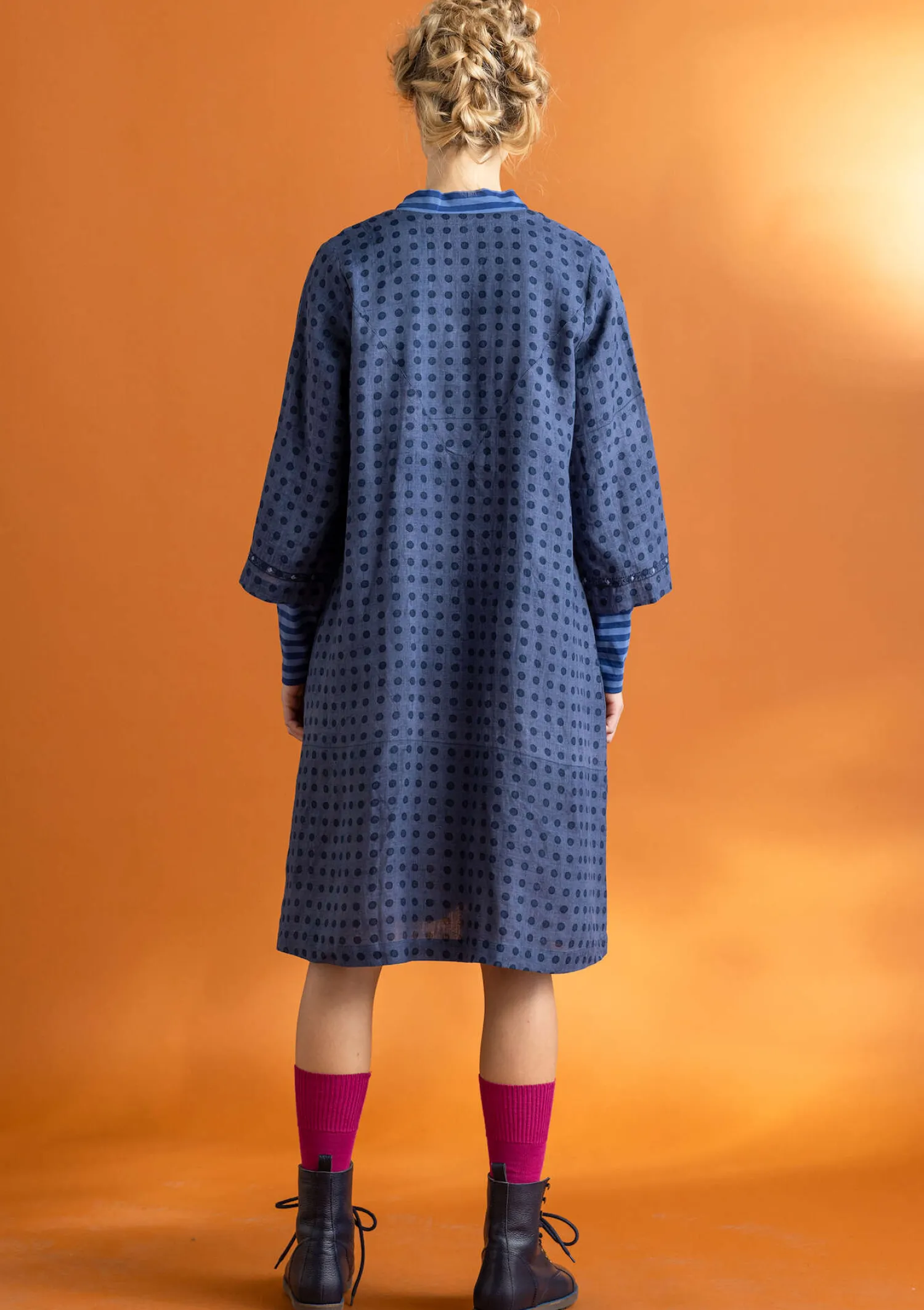 Flash Sale Gudrun Sjödén Kleid „Asta“ aus Leinengewebe hellkartoffel