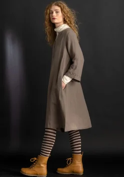 Hot Gudrun Sjödén Kleid „Asta“ aus Leinengewebe nebelblau-gemustert