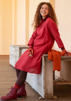 Store Gudrun Sjödén Kleid aus Leinengewebe grafit