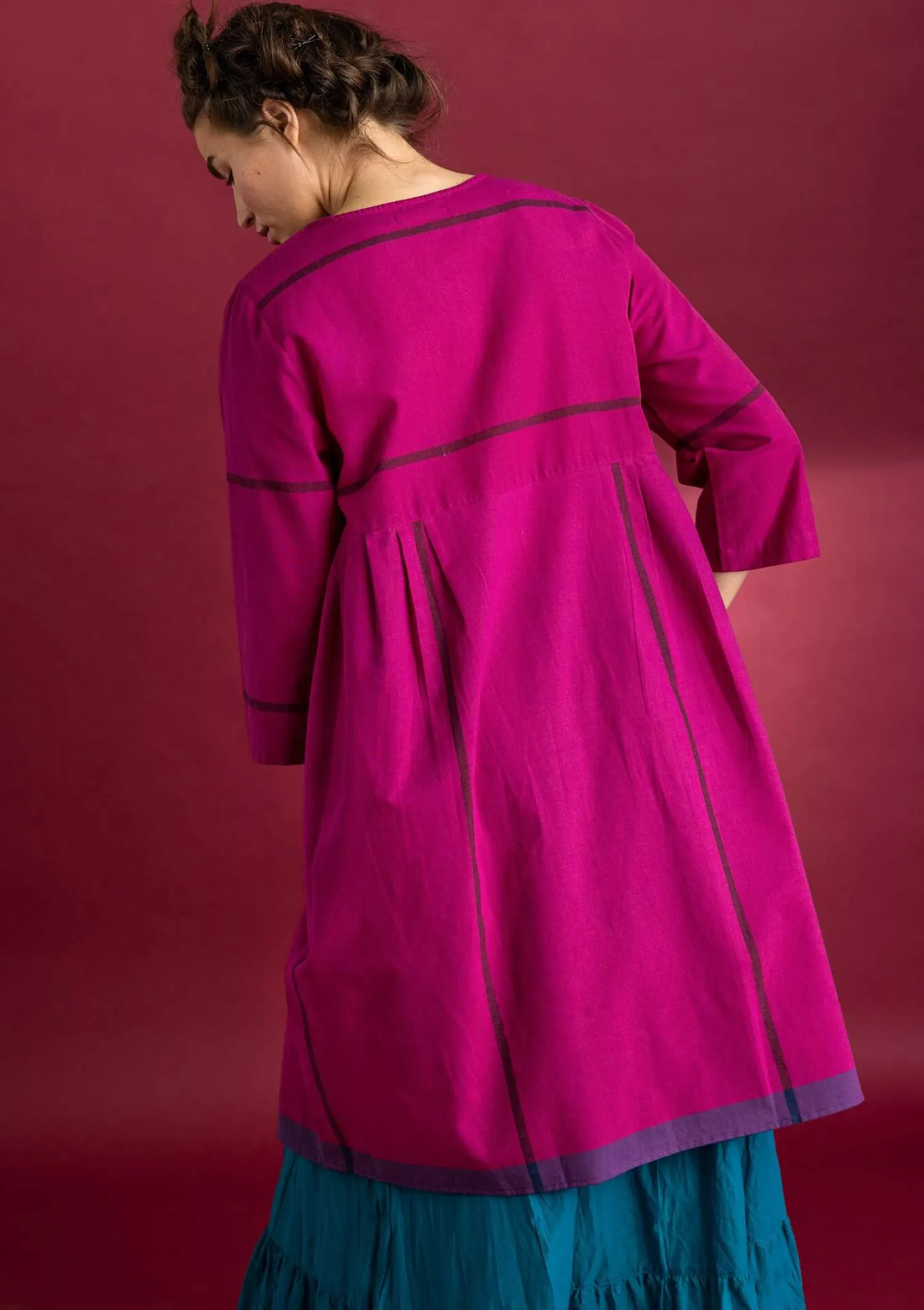 Shop Gudrun Sjödén Kleid „Ava” aus Bio-Baumwollgewebe leinenblau