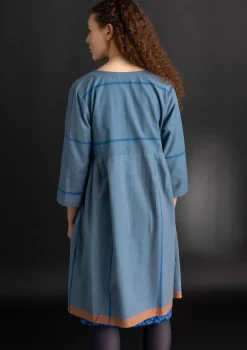 Sale Gudrun Sjödén Kleid „Ava” aus Bio-Baumwollgewebe leinenblau