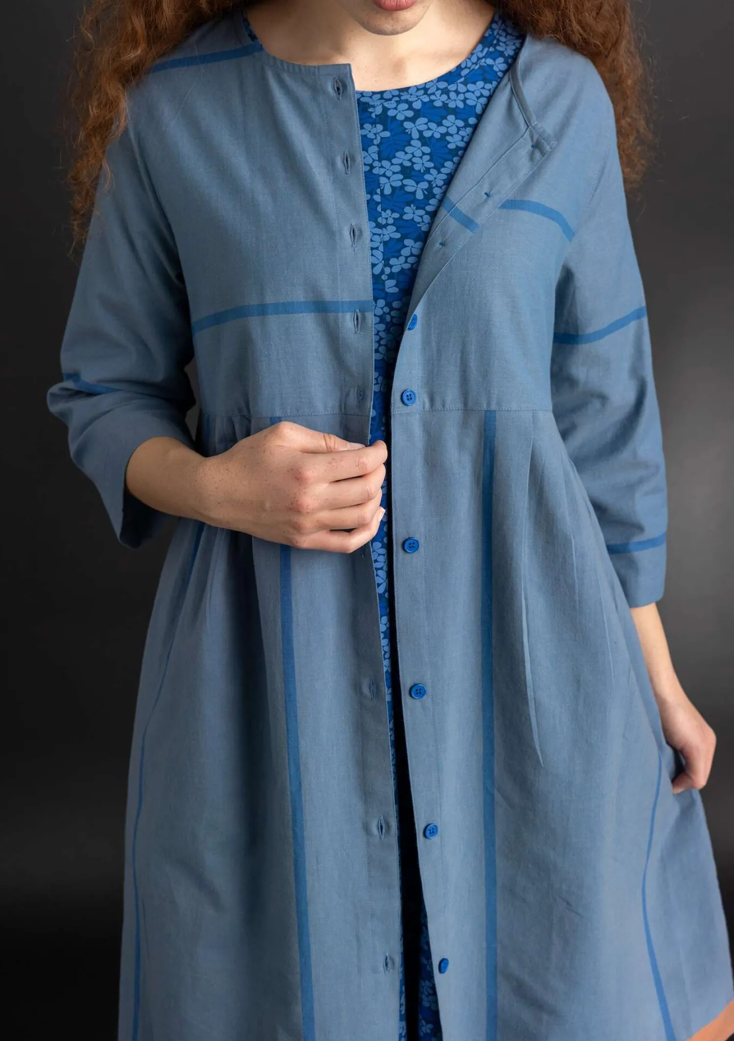 Store Gudrun Sjödén Kleid „Ava” aus Bio-Baumwollgewebe schwarz