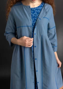 Best Gudrun Sjödén Kleid „Ava” aus Bio-Baumwollgewebe leinenblau
