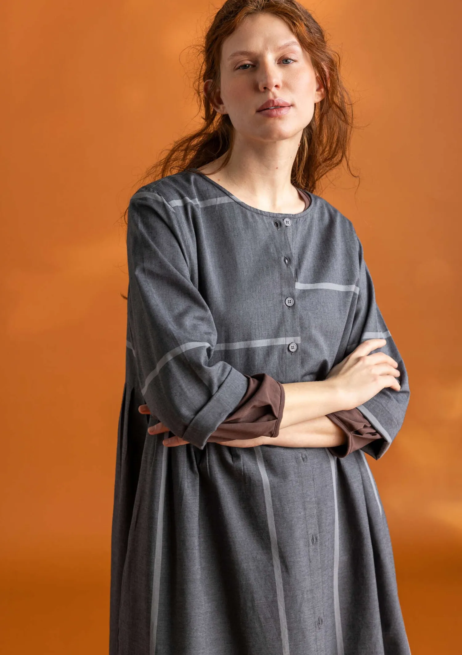 Best Gudrun Sjödén Kleid „Ava” aus Bio-Baumwollgewebe leinenblau
