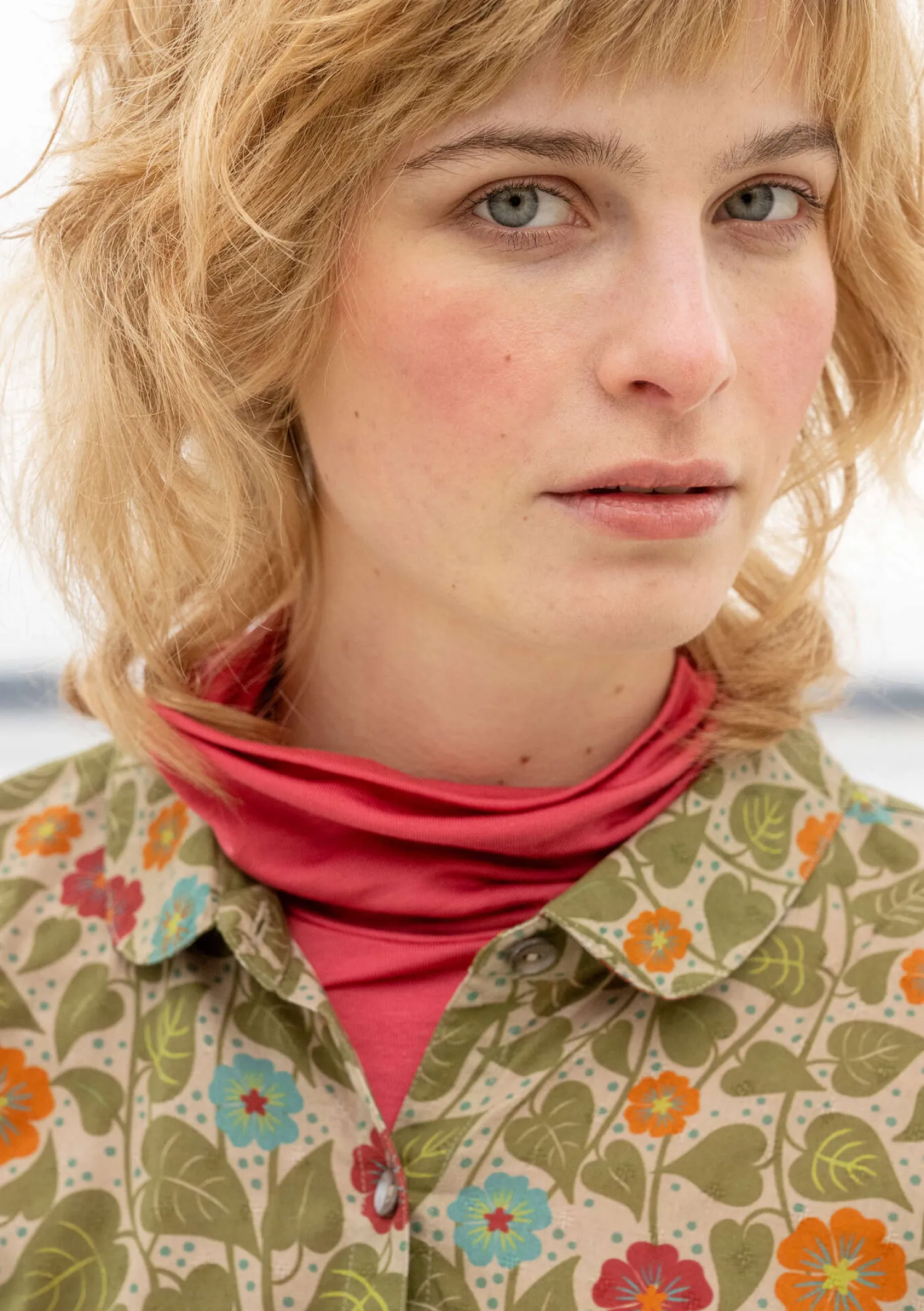Cheap Gudrun Sjödén Kleid „Borealis“ aus Bio-Baumwollgewebe zartindigo