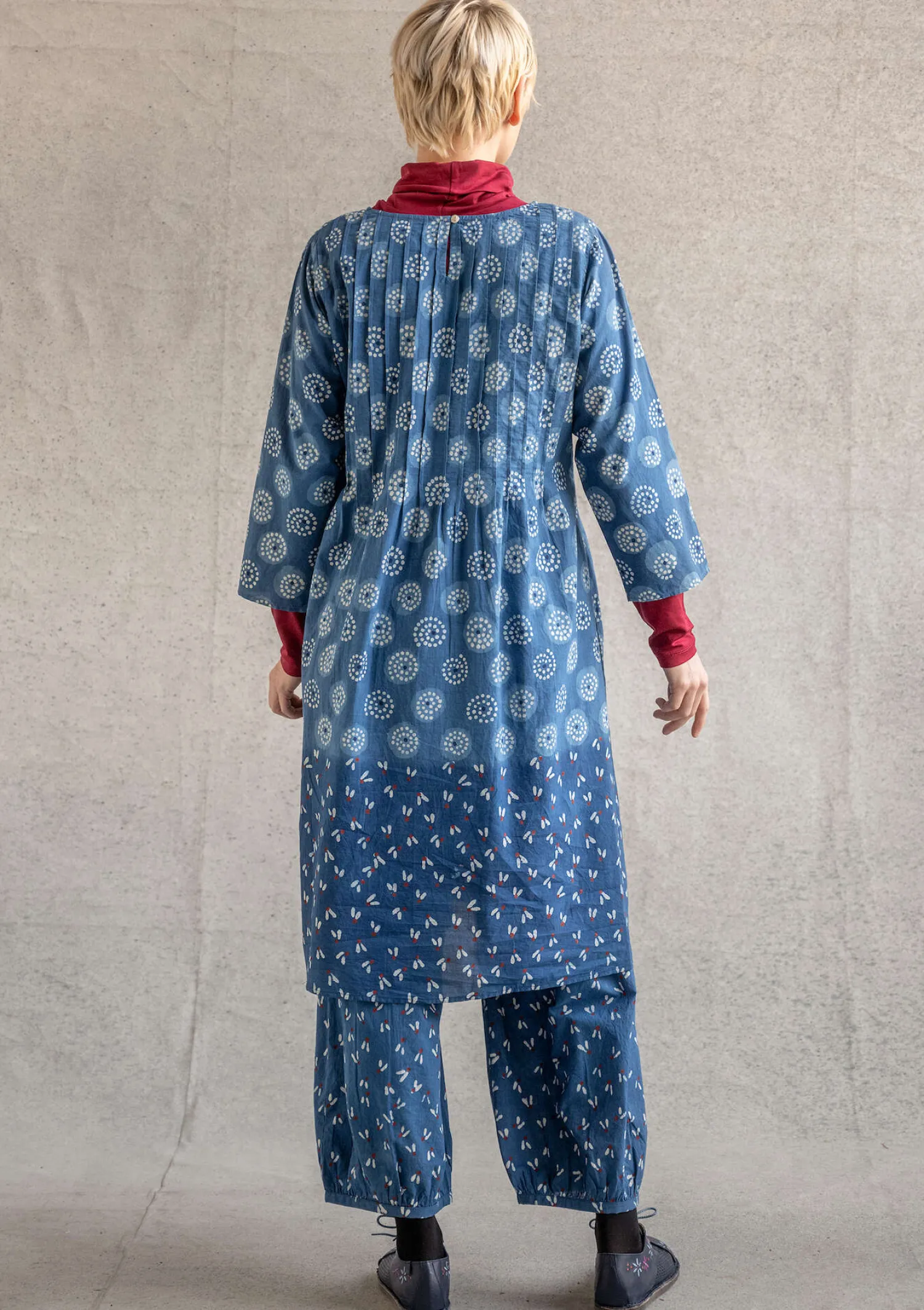 Online Gudrun Sjödén Kleid „Clay“ aus Bio-Baumwollgewebe indigogrün